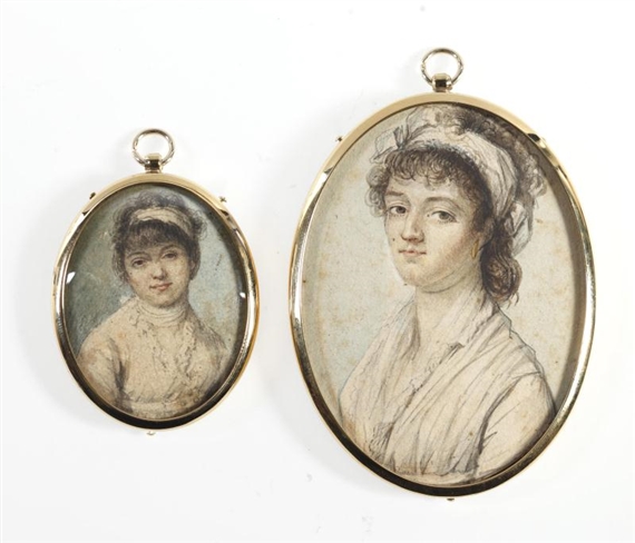 A pair of portraits of the artist's daughters