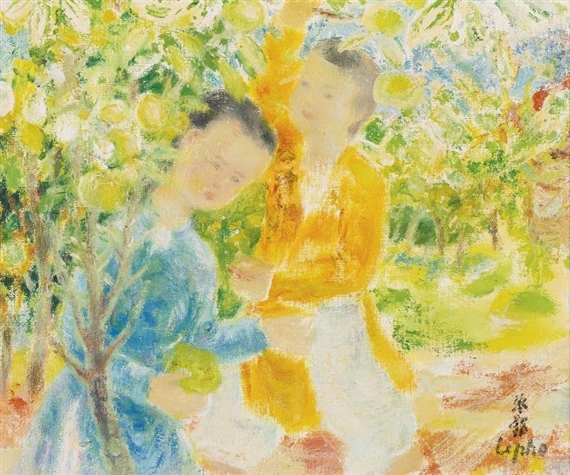 Deux Petites Amies by Lê Phổ