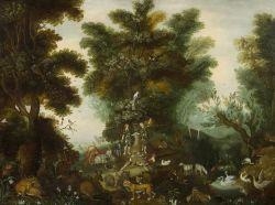 Paradise landscape with Adam and Eve by Jan Brueghel the Younger