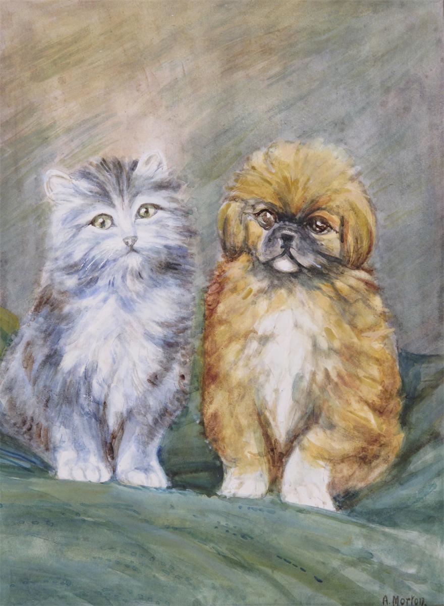 Artwork by A. Morton, Best Friends, Made of Watercolour