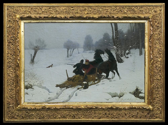 Raid A Fox by Alfons Dunin Borkowski, 1889