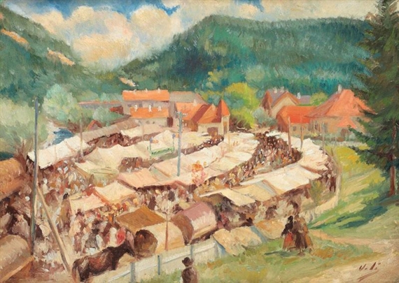 Zi de târg la Bran by Vasile Velisaratu