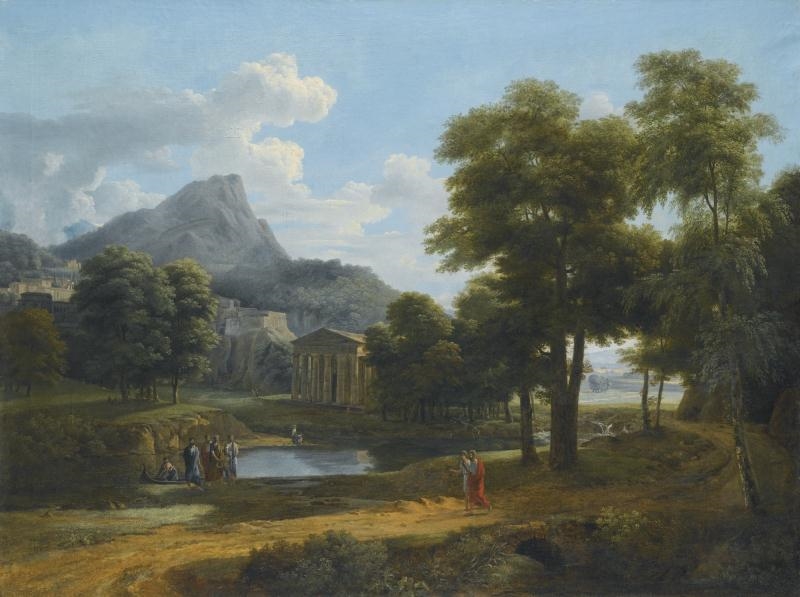 Pastoral Landscape by Jean-Victor Bertin Reproduction Painting for Sale