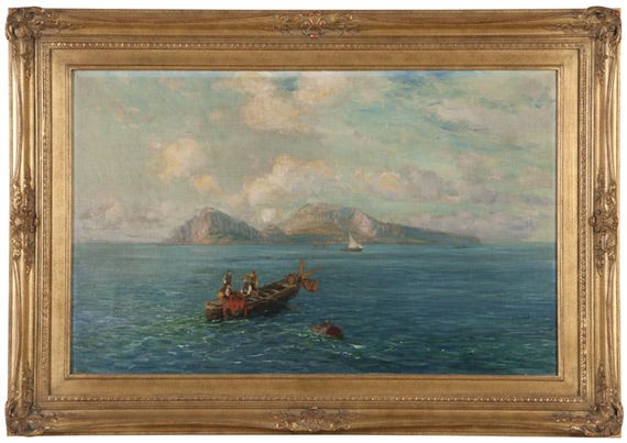 View of fishermen and Capri by Bernardo Hay
