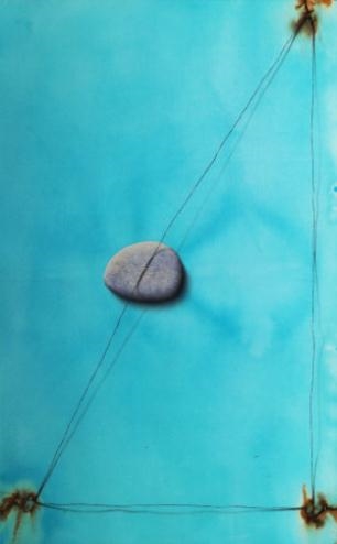 Artwork by Terence Warren, Turquoise Right Angle VII, Made of watercolour