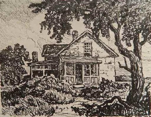 Abandoned Farmhouse by Birger Sandzén, 1920