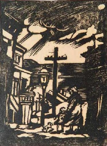 Stormy Night, San Francisco by Howard Simon, 1927