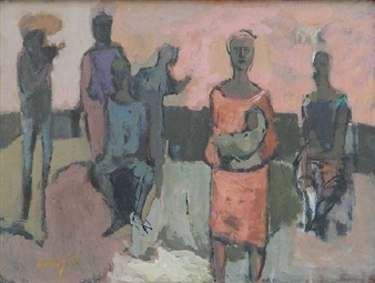 Figures in Deep Landscape - Harold Kitner