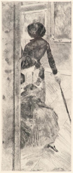 AU LOUVRE, LA PEINTURE, MARY CASSATT by Edgar Degas, Circa 1879-1880