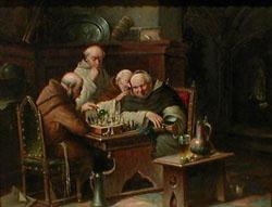 2 works: CHESS PLAYERS; POLITICIANS by Carl Schleicher
