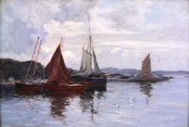 FISHING BOATS IN HARBOUR by Joe Milne