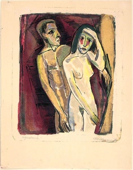 Stehender weiblicher und männlicher Akt by Heinrich Wildemann, 1934