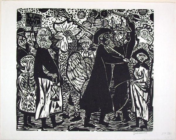 Erinnerung an Basel II, auch: Basler Karneval by Willem Grimm, 1950