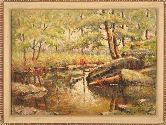 Impressionist River Scene by Martin E. Hoy