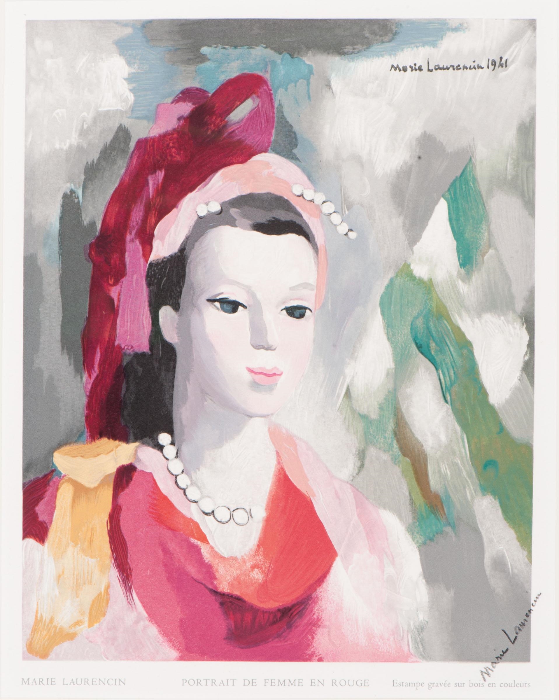 Marie Laurencin Portrait de Femme en Rouge (1941