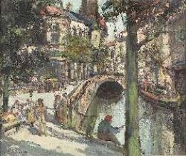 FISHERMAN BY A CANAL, ZEEBRUGGE by James Kay