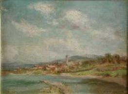 FISHERMEN IN A ROCKY COVE by James Kay