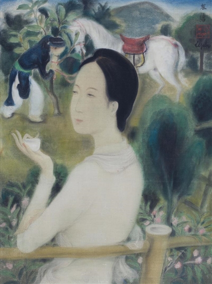 ELEGANT LADY BY THE FENCE