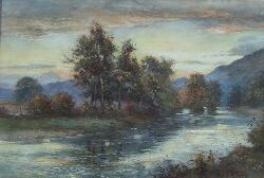 A SUNSET ON THE FORTH AT ABERFOYLE LOOKING TOWARDS BEN LOMOND by James Scott Kinnear, 1907