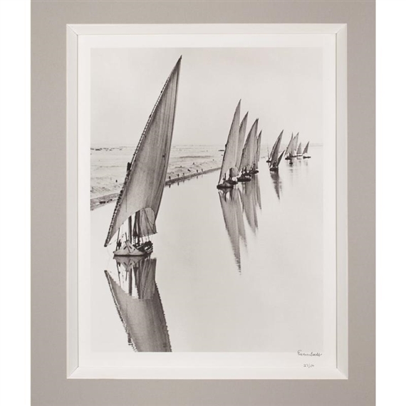 Egyptian fishing boats, Suez Canal Near Port Said 1935