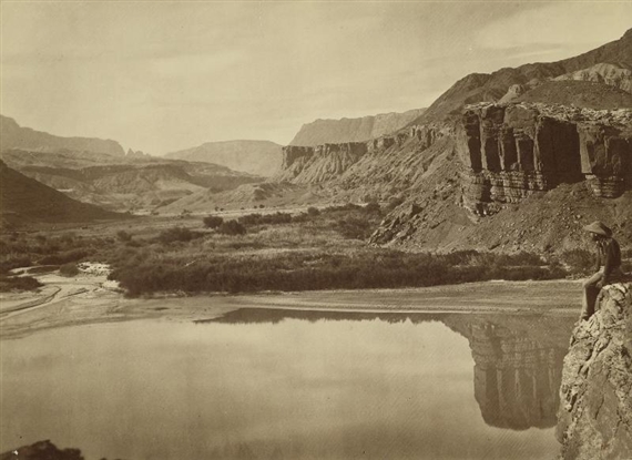 Looking Across The Colorado River To Mouth Of Paria Creek by Timothy H. O'Sullivan, 1873
