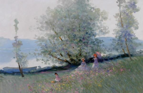 M. Rice | Three Girls in a Field | MutualArt