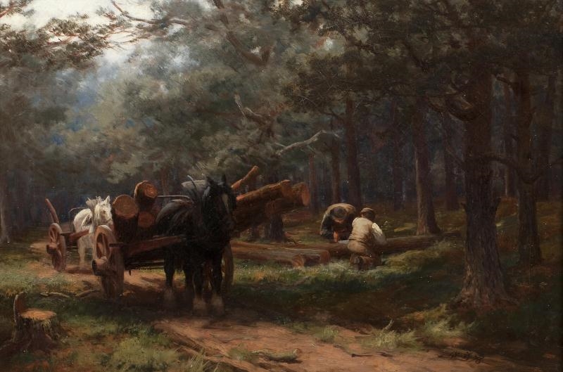 Artwork by David Farquharson, The Timber Wagon, Made of oil on canvas