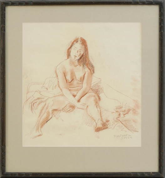 Seated nude by Raphael Soyer