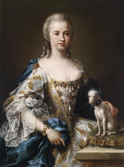 Portrait of a Lady with a Lapdog - Sebastiano Ceccarini