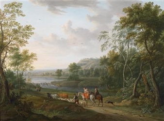 Landschaft mit Reisenden - Jan Frans Beschey