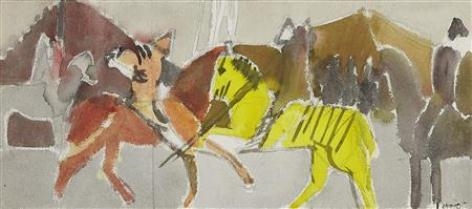 Artwork by Earl George Alexander Eugene Douglas Haig, BORDER BATTLE, Made of watercolour