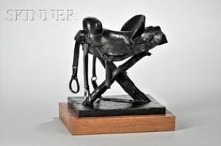 Rodeo's First Hornless Bronc Saddle by Earl Wesley Bascom, 1982