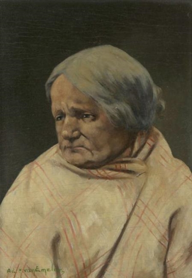 Portrait of a Woman by Adrien Henri van Emelen
