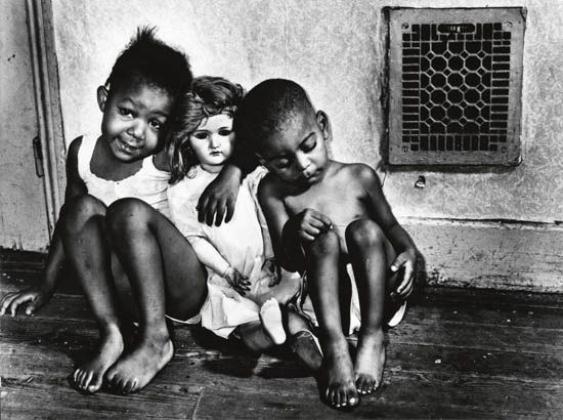 Children with doll, 1942 by Gordon Parks, printed 1980s