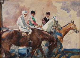 Horses with jockeys up - Frederic Whiting