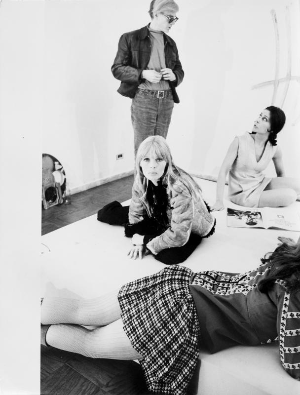 Artwork by Jerry Bauer, Andy Warhol, Nico and Sally Kirkland, Made of vintage silver gelatin print