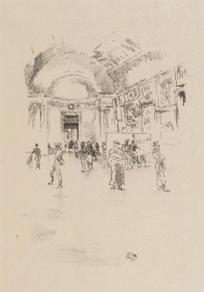 The Long Gallery, Louvre by James Abbott McNeill Whistler, circa 1894