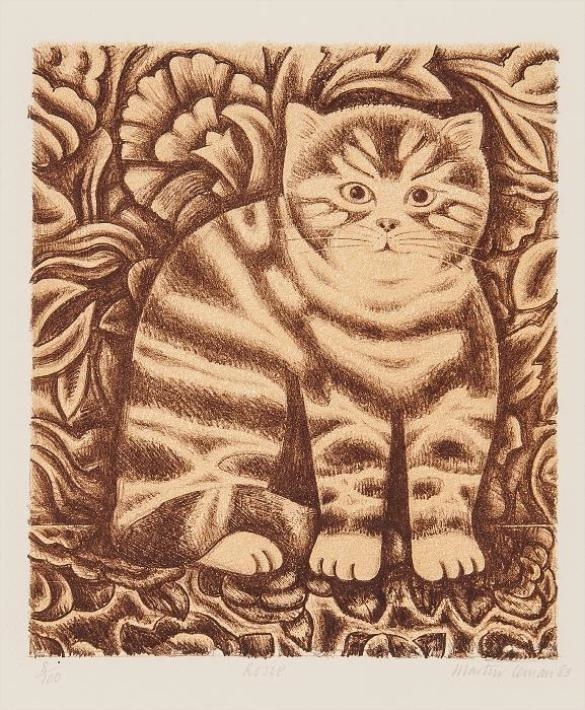 Artwork by Martin Leman, Good Companions; Hill Street Blues; Panda; Rosie;Cornish Memories, Made of lithographs and a mezzotint ;  etching