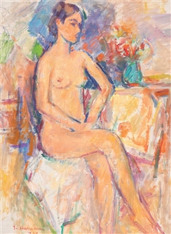 Model in the studio - Ion Musceleanu