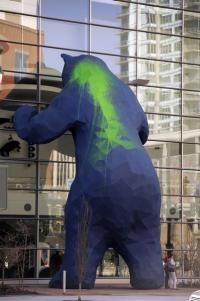 Colorado Convention Center's Big Blue Bear vandalized with green paint
