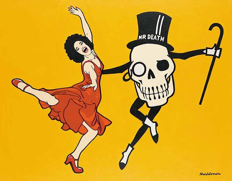 Artwork by Manwoman, Let's Dance [Mr. Death Series], Made of oil on canvas