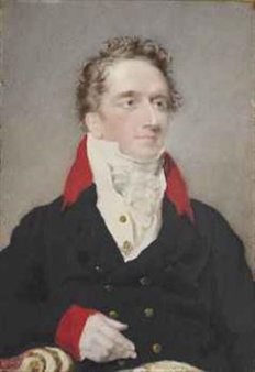 A portrait of Sir Ralph James Woodford, 2nd Bt, Governor of Trinidad (1784-1828), seated, small half length - M. Haughton