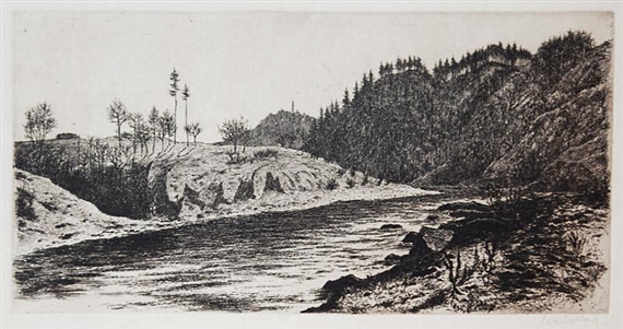 The river Valley by Jindřich Mahelka, 1953