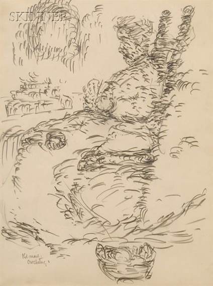 Old Maid Crocheting by Marsden Hartley