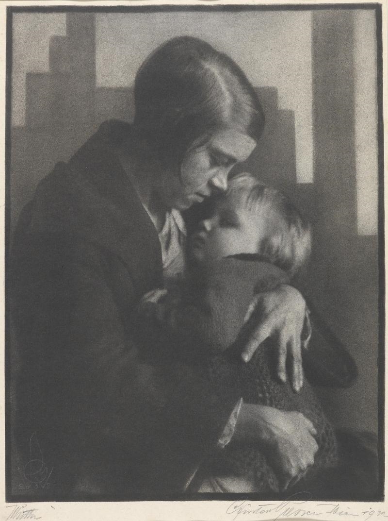 Artwork by Gustav Presser, Mutter, Made of vintage print, bromoil print