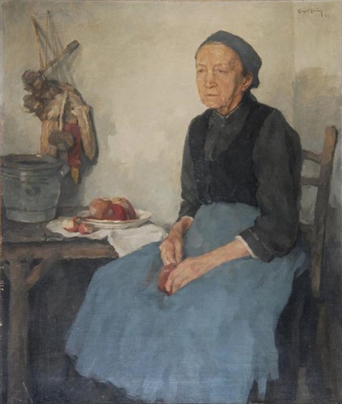 Apfelschalerin by Leopold Hauer, 1920