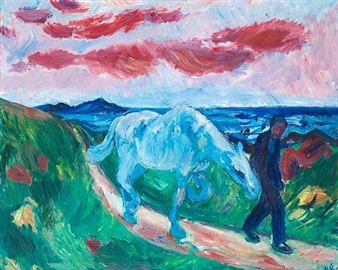 Farmer leads a horse - Nils Nilsson