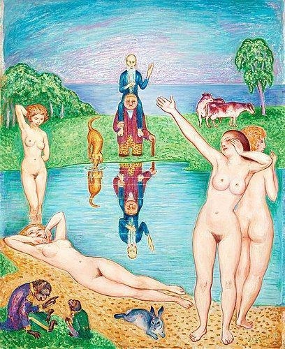 Återkomsten till ungdomens lekplatser by Nils Dardel, 1924