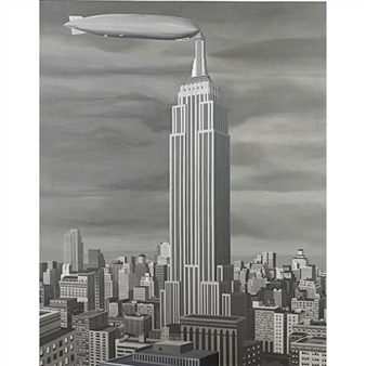 Empire State Building with docked Zeppelin - S. Follette