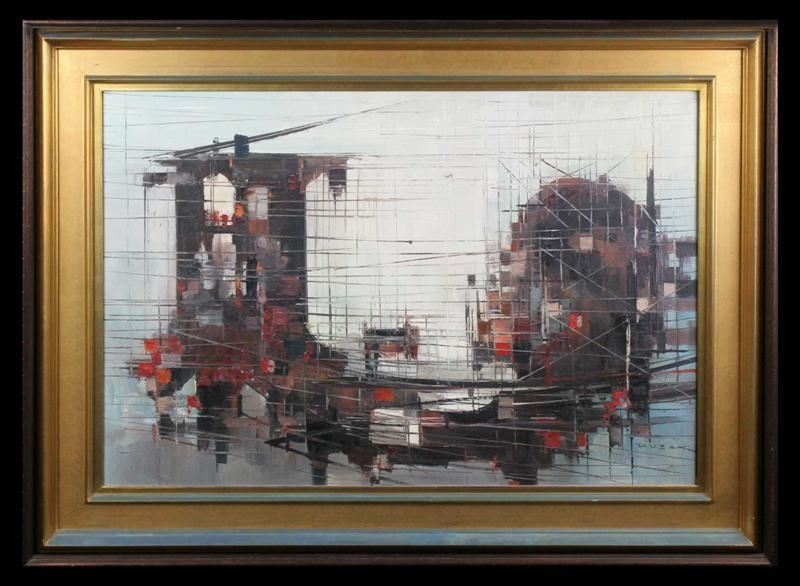 Artwork by Hans Grabner, Modern City, Made of oil on canvas